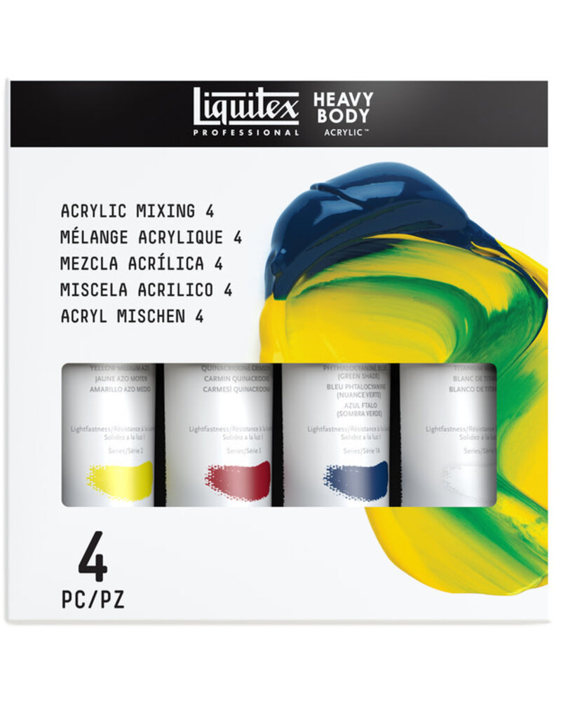 Liquitex Heavy Body Acrylic Paint Sets Primary Mixing Set of 4 (2oz)