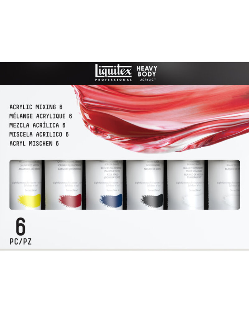 Liquitex Heavy Body Acrylic Paint Sets Primary Mixing Set of 6 (2oz)