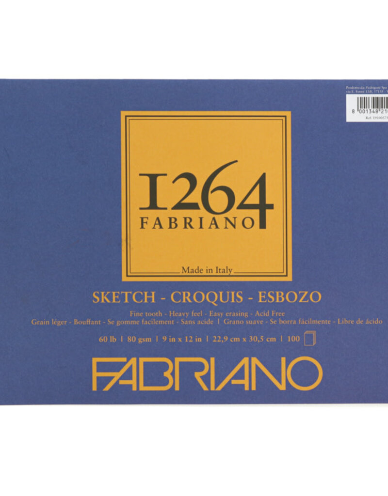 Fabriano 1264 Sketch Pad (100pg) Wire-bound 12x9"