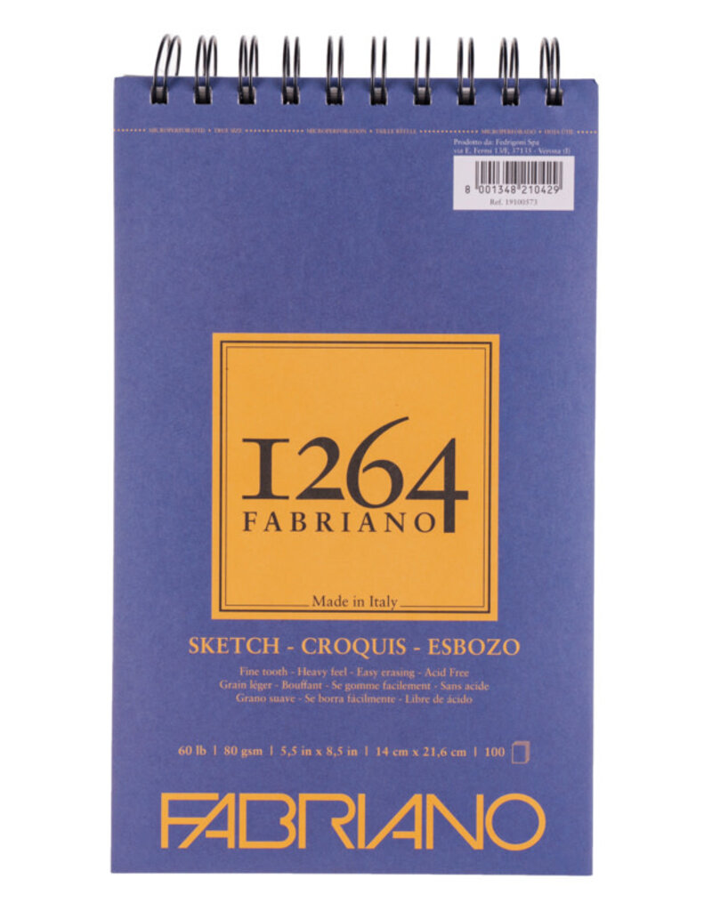 Fabriano 1264 Sketch Pad (100pg) Wire-bound 5.5x8.5"