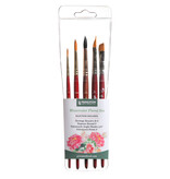 Watercolor Floral Professional 5-Brush Set, 5-Brush Floral Set (Heritage Round 2 & 6, Neptune Round 8, Velvetouch Angle Shader 3/8", Velvetouch Petals 8)
