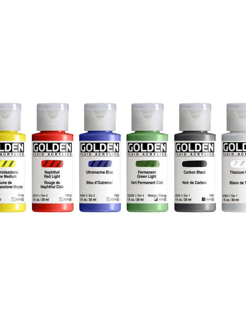 Golden Fluid Acrylic , 6-Color Intro Set