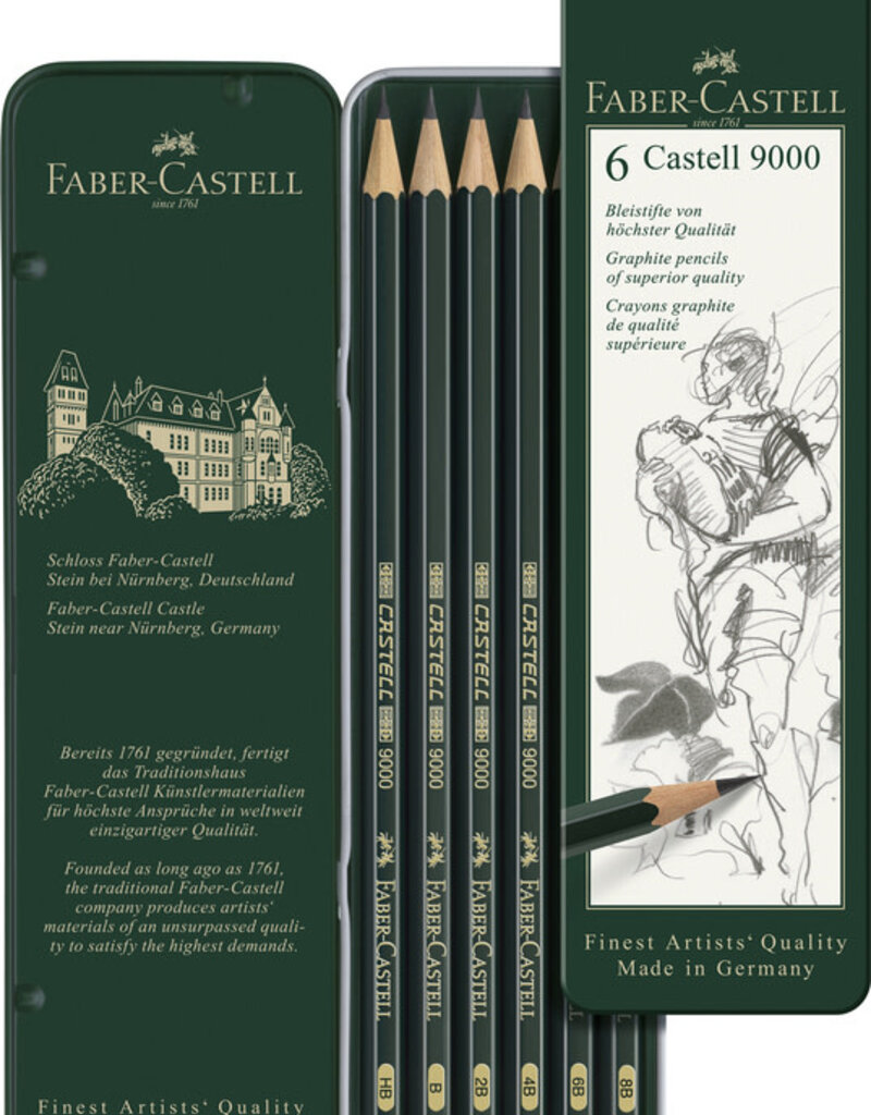 Castell 9000 Graphite Pencil Tin Sets Pencil Set 6pc