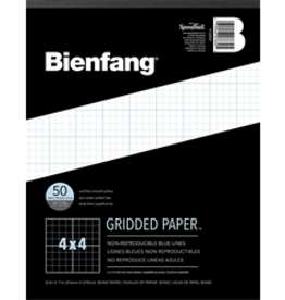 Bienfang Cross-Section Pads (50 sh) 4x4 grid 8.5x11"
