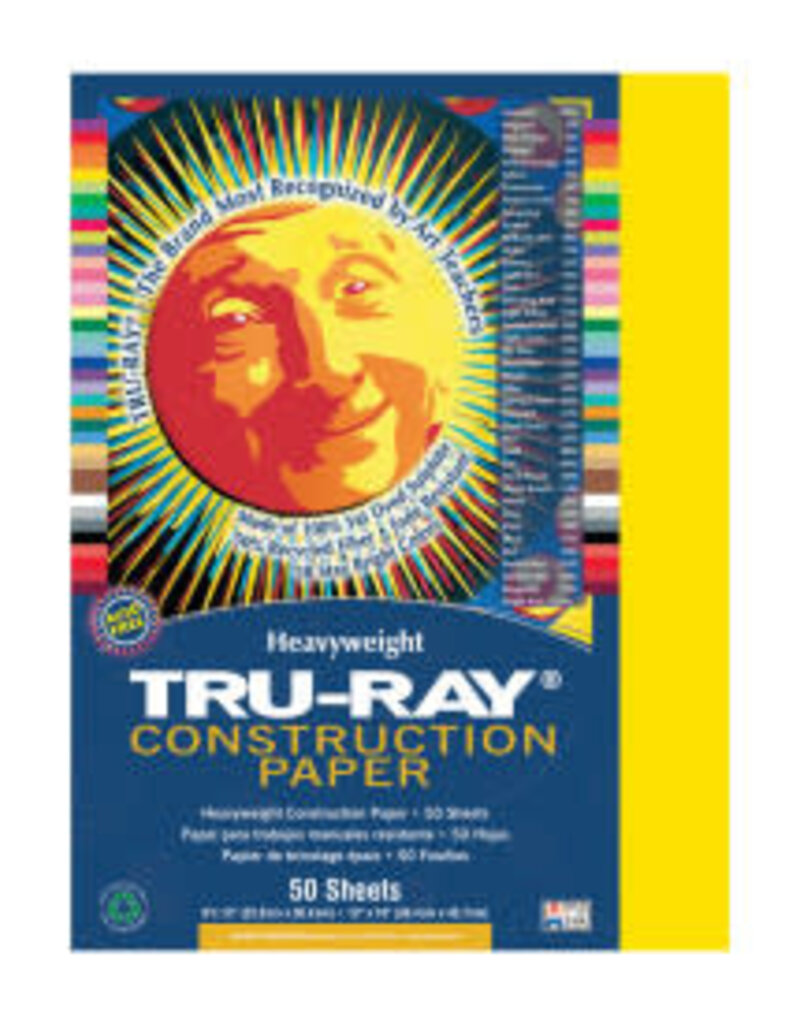 Pacon Tru-Ray Construction Paper, 50 Sheets, 9 in. x 12 in., Assorted Colors
