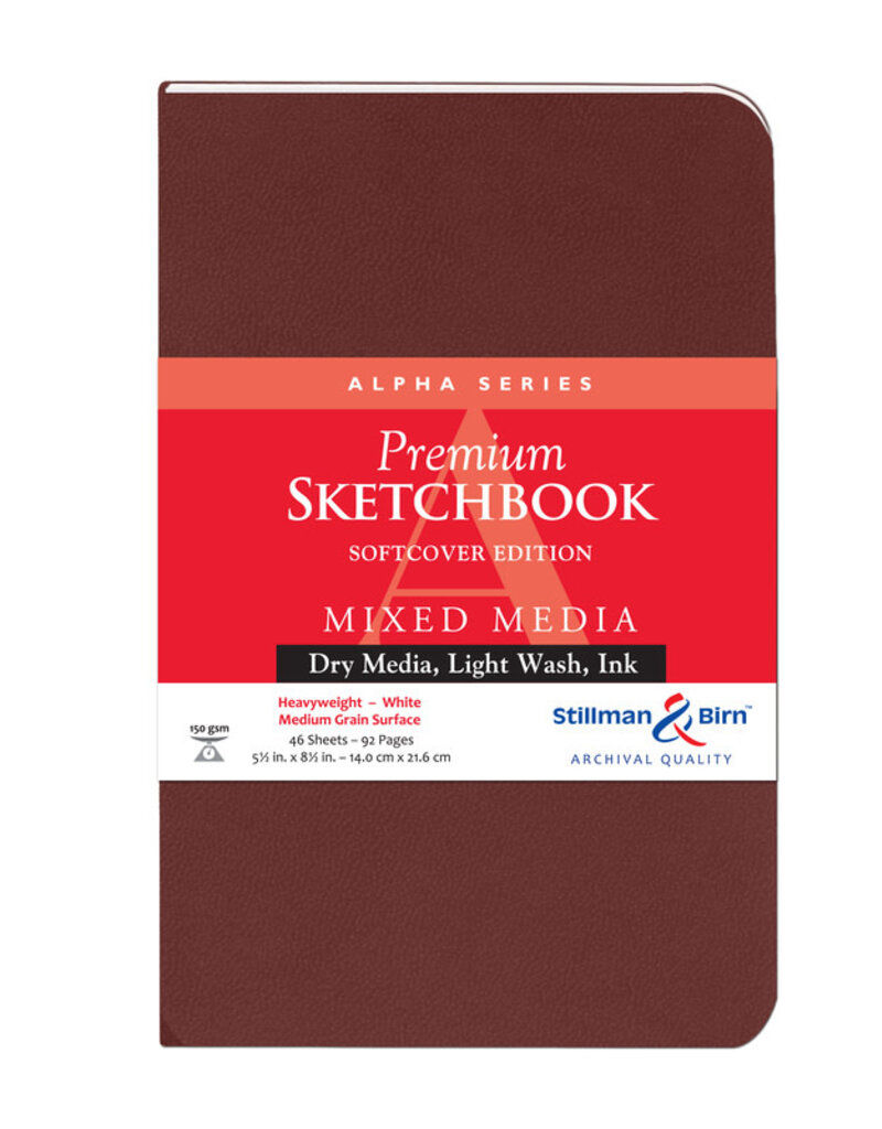 Stillman & Birn Mixed Media Softcover Sketchbooks Alpha (White/62pgs/150gsm) 5.5x8.5"