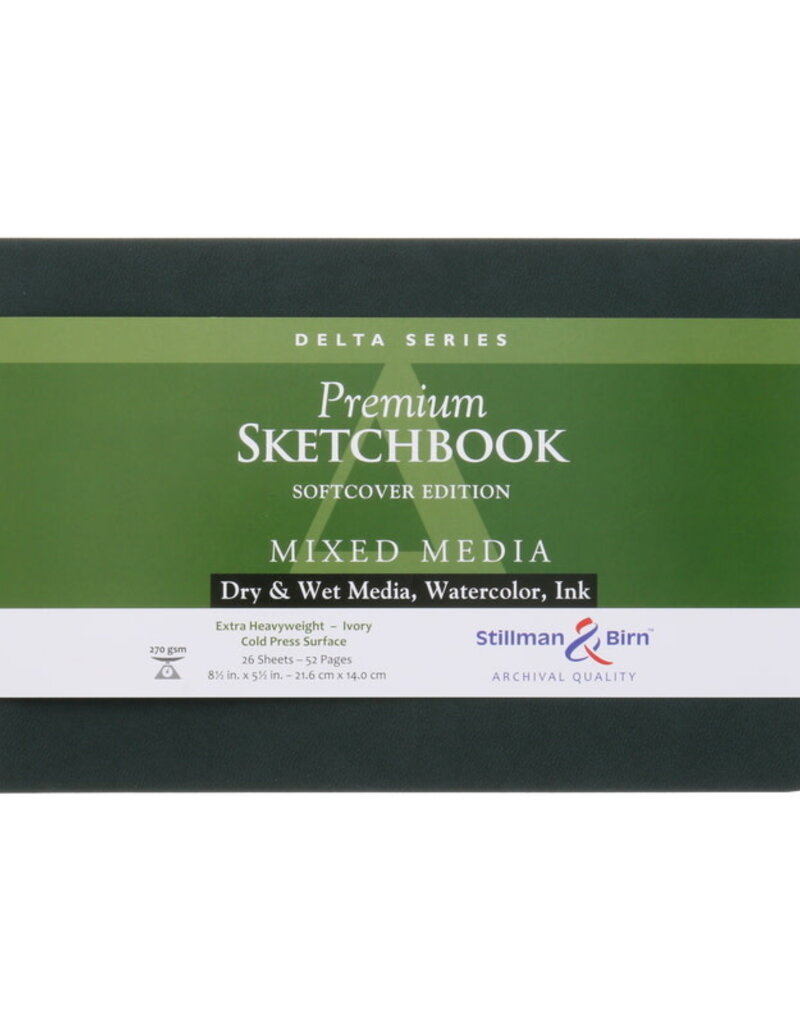 Stillman & Birn Mixed Media Softcover Sketchbooks Delta (Ivory/26pgs/270gsm) 8.5x5.5"