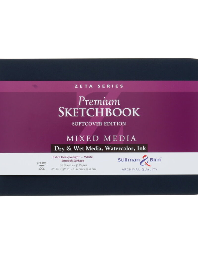 Stillman & Birn Mixed Media Softcover Sketchbooks Zeta (White/26pgs/270gsm) 8.5x5.5"