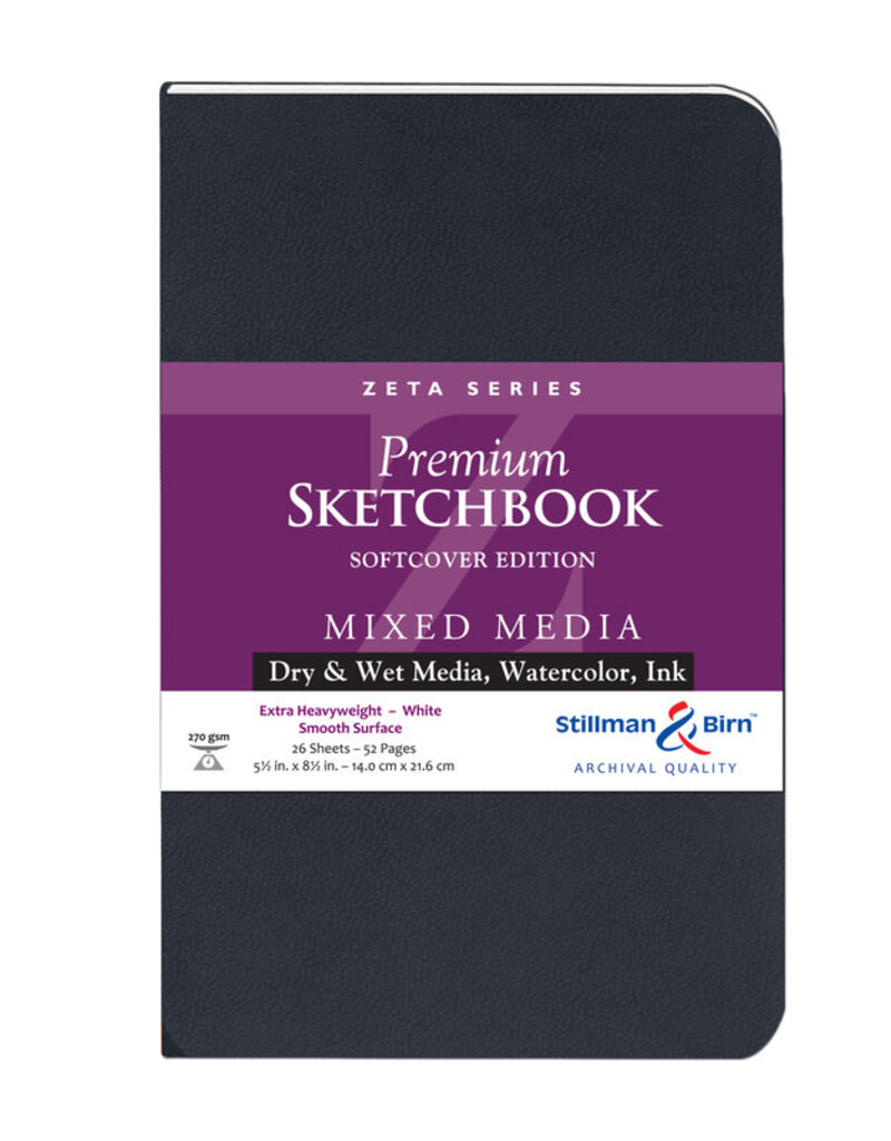 Stillman & Birn Mixed Media Softcover Sketchbooks Zeta (White/26pgs/270gsm) 5.5x8.5"