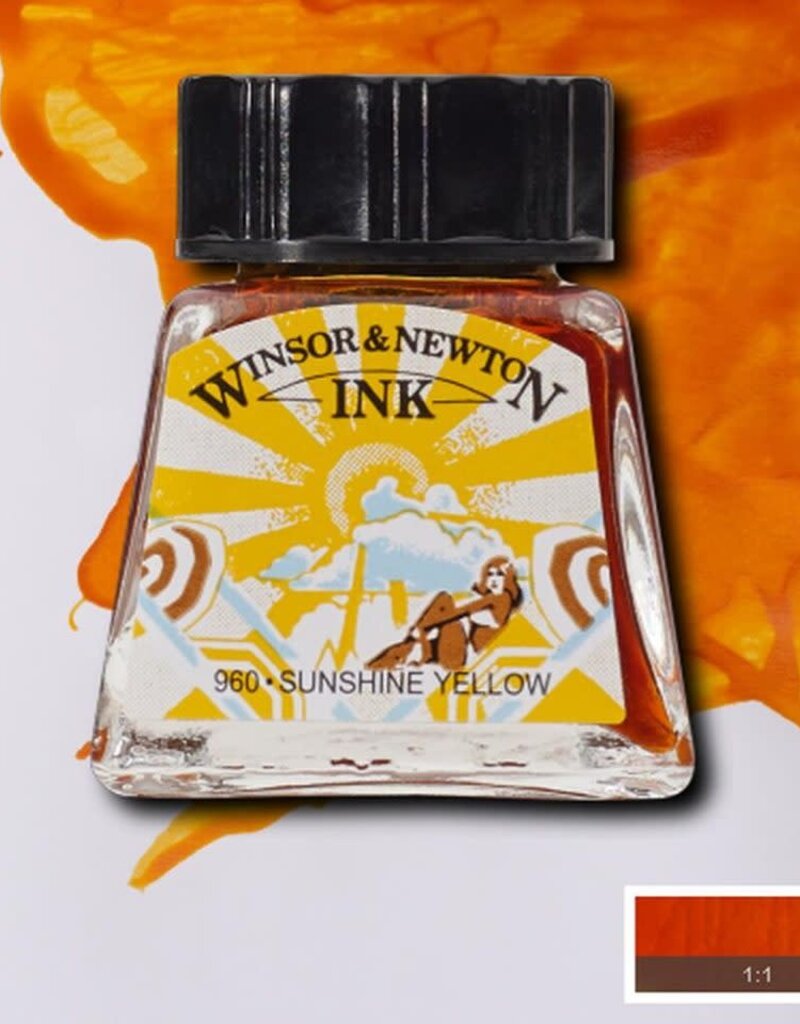 Winsor & Newton Drawing Inks (0.5oz) Sunshine Yellow