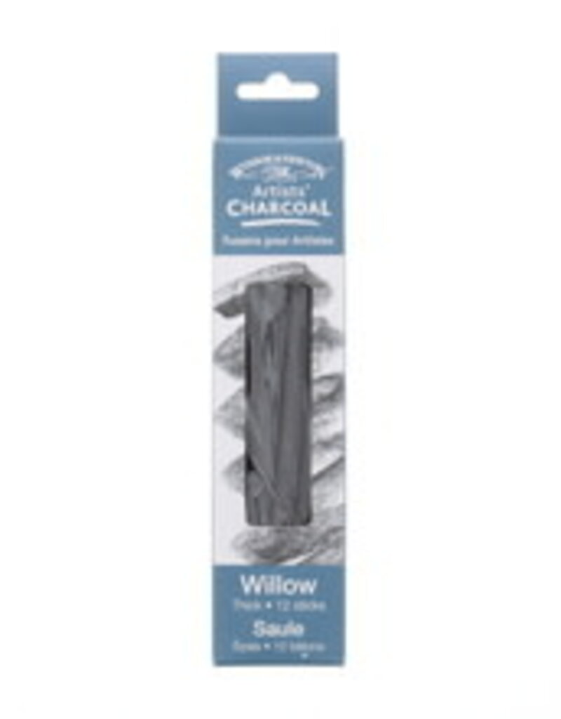 Winsor & Newton Artists' Charcoal- Willow Thick 12 Sticks