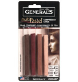 General Pencil Compressed Pastel Chalk Set, 4-Colors, Earth & Flesh Tones