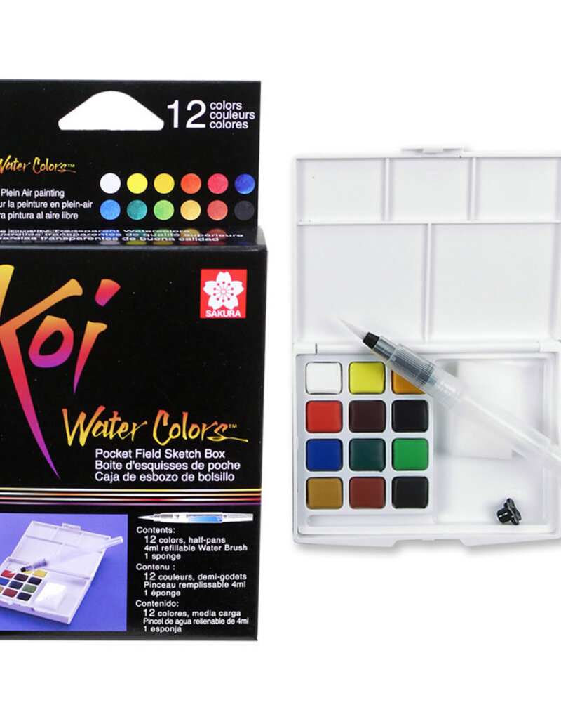 Koi Watercolor Sets Pocket Field Sketch Set 12 Colors - Reddi-Arts