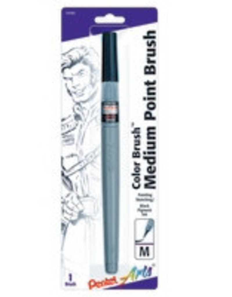 Pentel Color Brush Pen with Gray Pigmented Ink, Medium