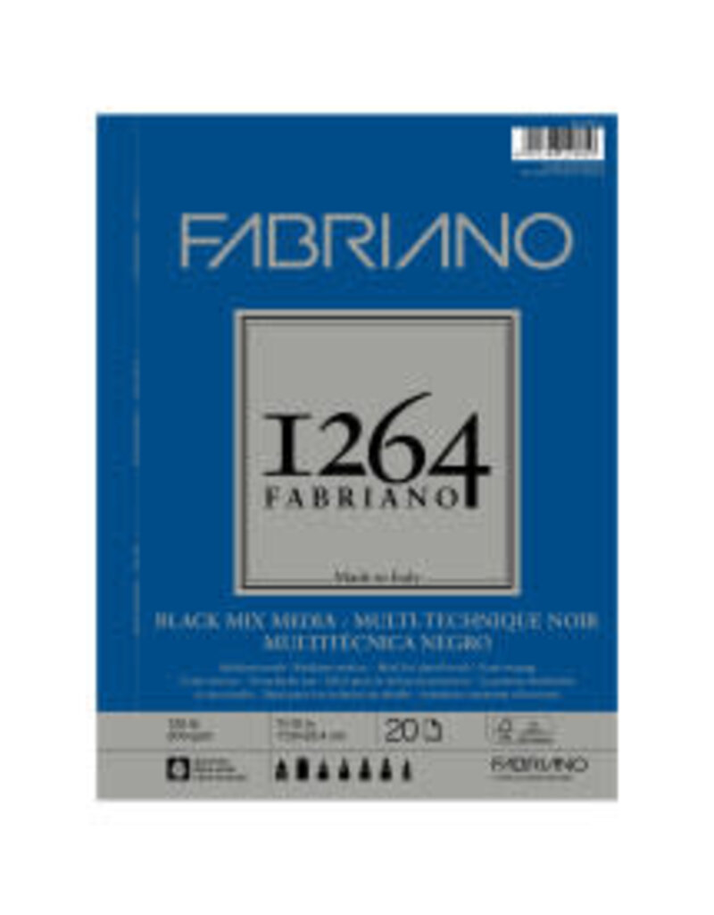 Fabriano 1264 Black Mixed Media Pads, 7" x 10"