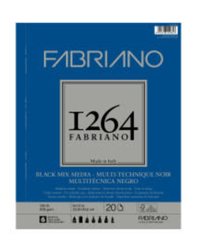 Fabriano 1264 Black Mixed Media Pads, 9" x 12"