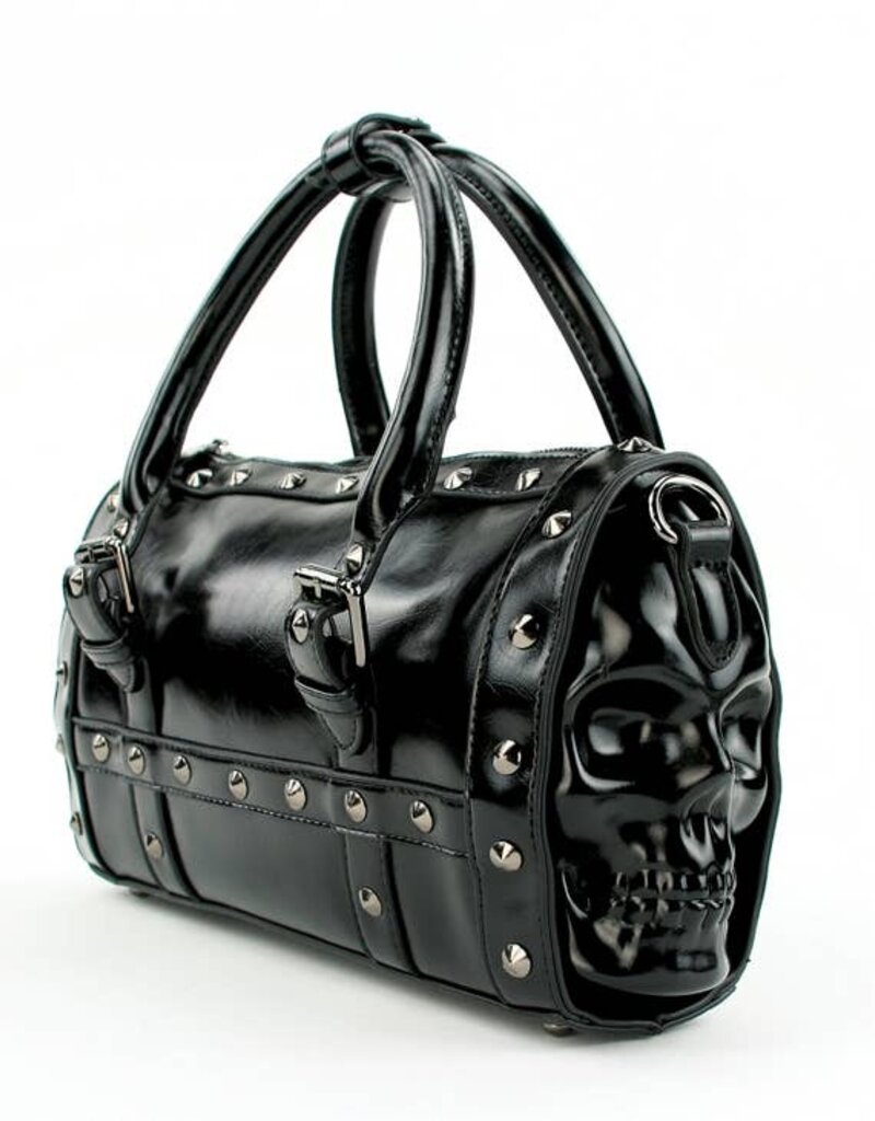 Dual Skull satchel Bag in Vynyl