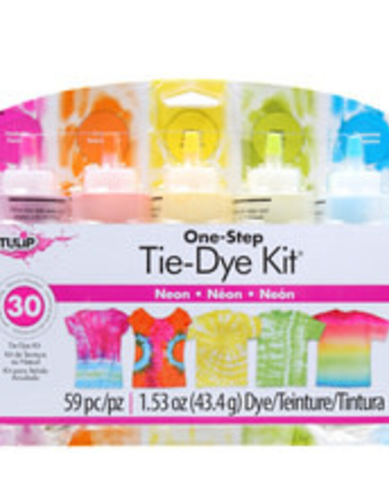 One-Step Tie-Dye Kits, 5-Color Neon Kit - Fuchsia, Orange, Yellow, Lime & Turquoise