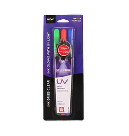 SAKURA OF AMERICA Gelly Roll UV Set, 4-Piece Set (Red, Blue & Green Pens & UV Keychain Light)