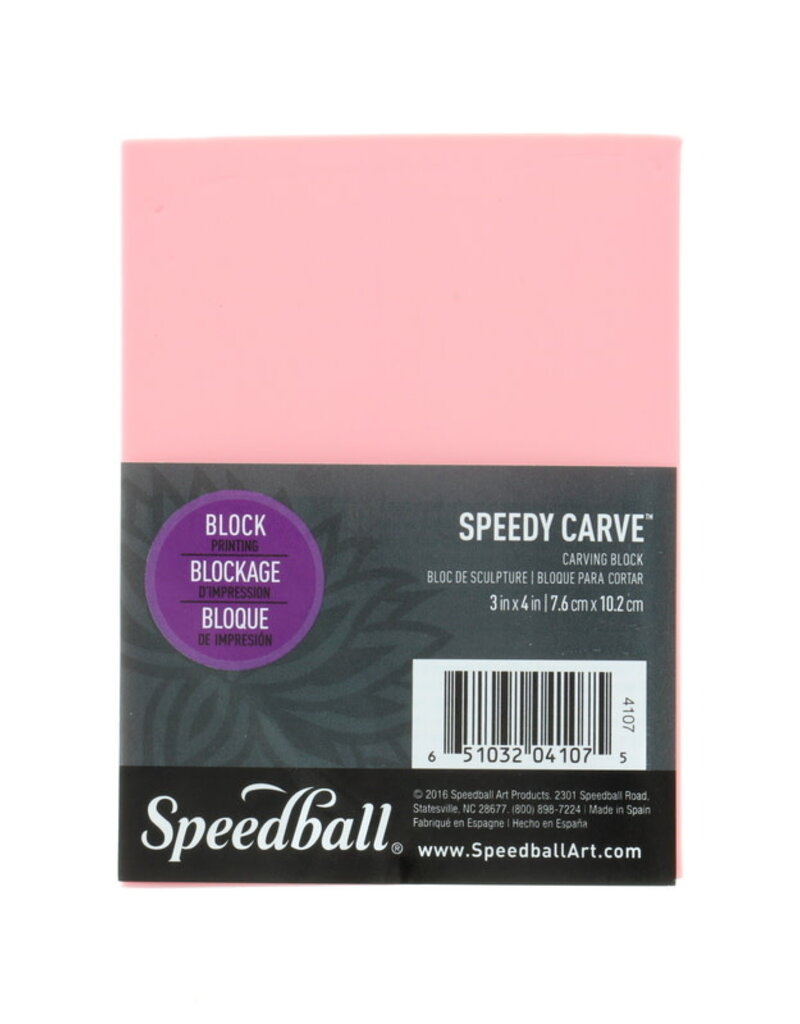 Speedball Speedball Speedy Carve Pink Carving Block 3x4"