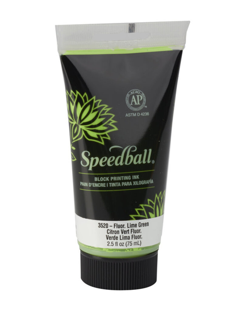 Speedball Speedball Block Printing Water-Soluble Ink (2.5oz) Fluorescent Lime Green