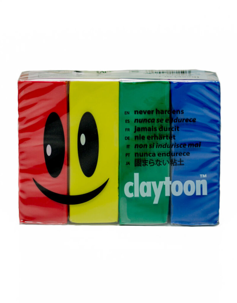 Claytoon Modeling Clay 4 pack (1lb) Primary Color Set