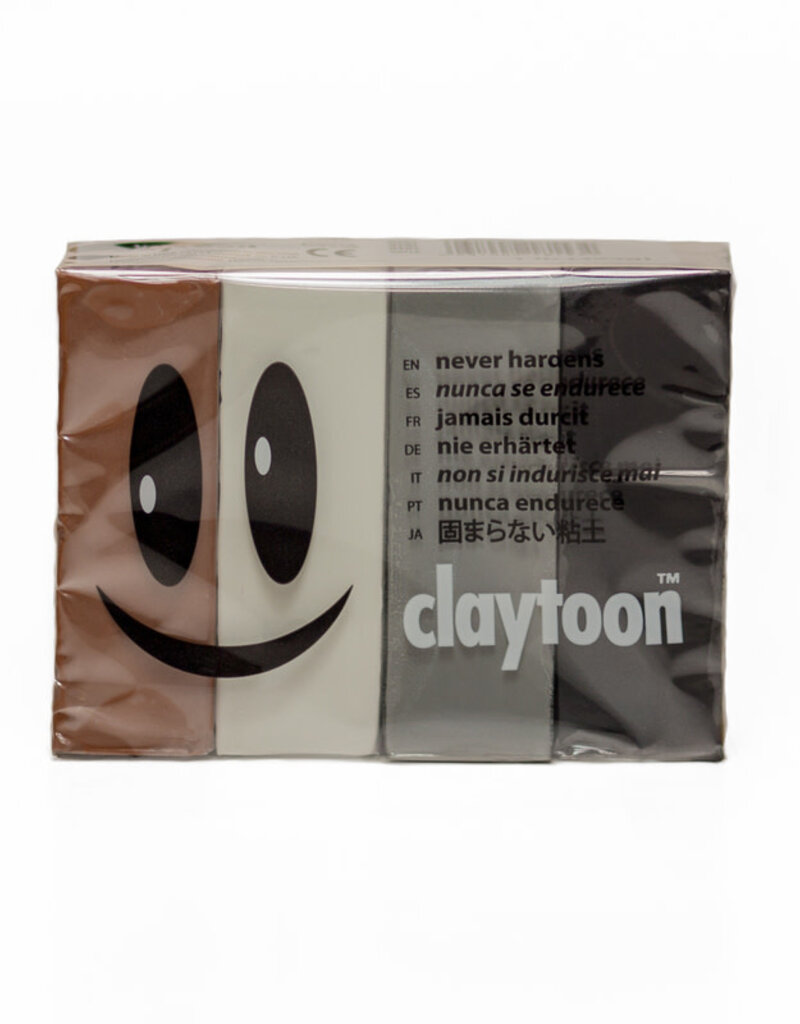 Claytoon Modeling Clay 4 pack (1lb) Neutral Color Set