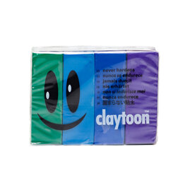Claytoon Modeling Clay 4 pack (1lb) Cool Color Set