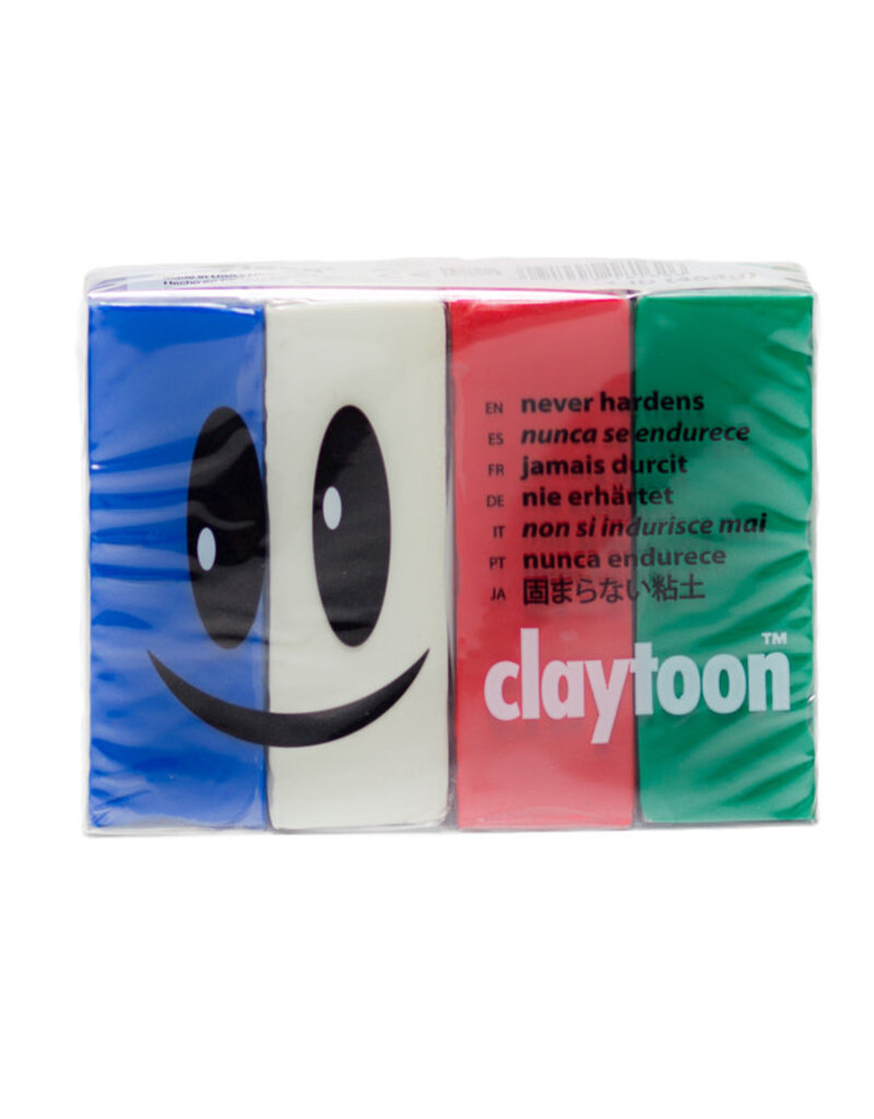 Claytoon Modeling Clay 4 pack (1lb) Holiday Color Set