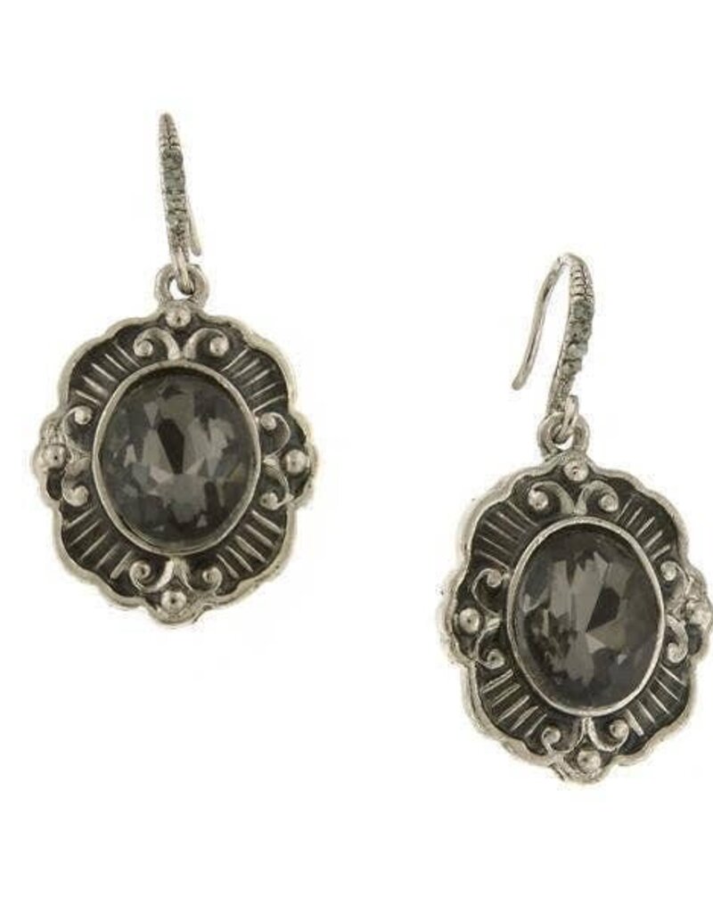 1928 Jewelry 1928 Jewelry  Black Diamond Oval Drop Earrings