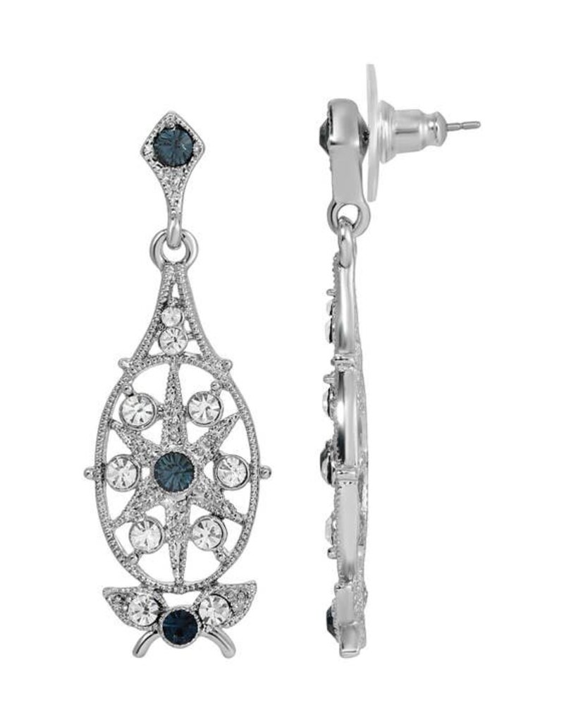1928 Jewelry 1928 Jewelry Art Deco Style Starburst Crystal Post Drop