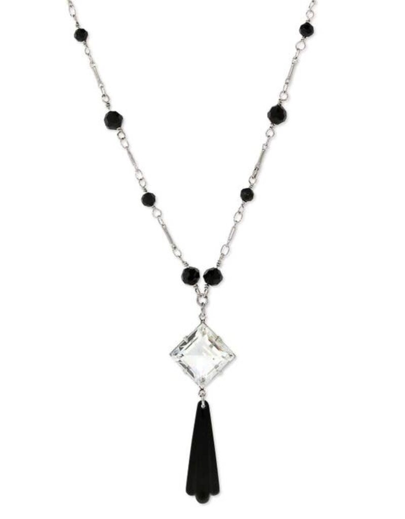 1928 Jewelry 1928 Jewelry Black Bead Crystal Swarovski Element Necklace