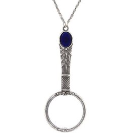 1928 Jewelry 1928 Jewelry Deco Oval Gemstone Magnifying Glass Pendant - Blue Sodalite