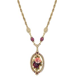 1928 Jewelry 1928 Jewelry Manor House Rose Pendant Amethyst Crystal Pendant