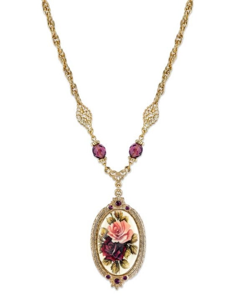 1928 Jewelry 1928 Jewelry Manor House Rose Pendant Amethyst Crystal Pendant