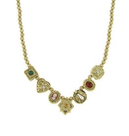 1928 Jewelry 1928 Jewelry Multi Color Charm Collar Necklace 16"