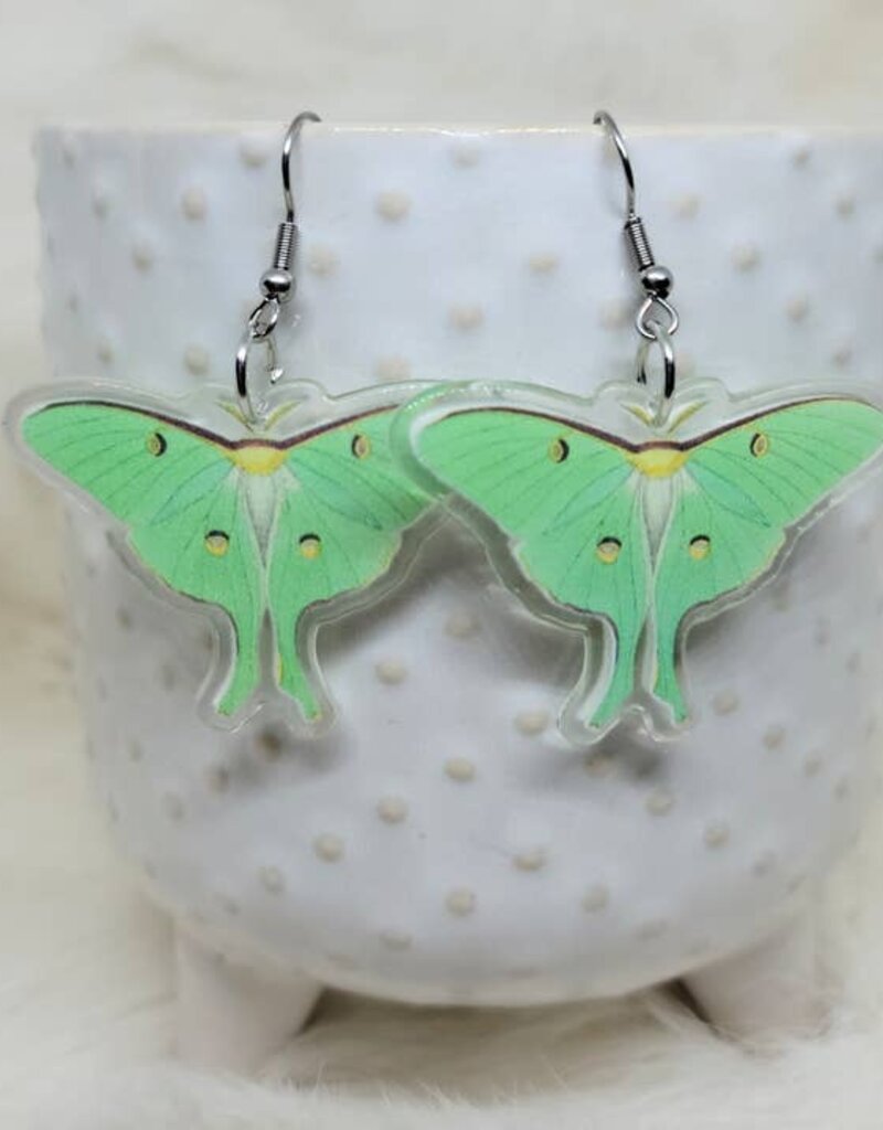 Acrylic Luna Moth Double Sided Earrings