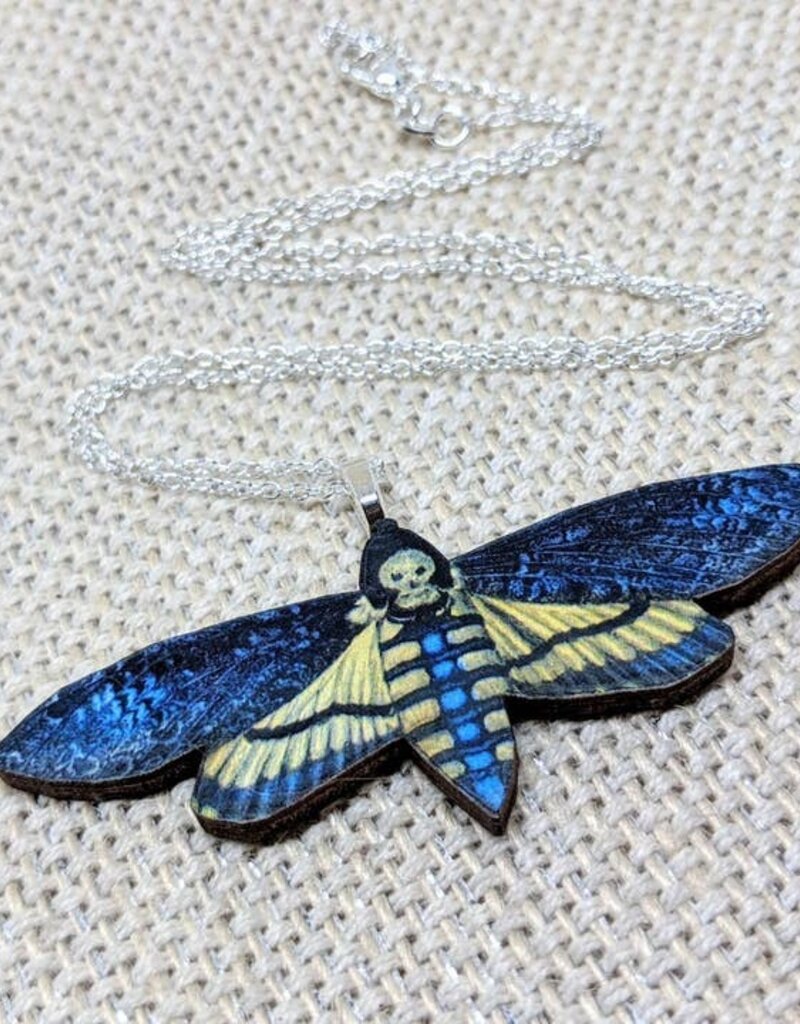 Blue Death Moth Necklace