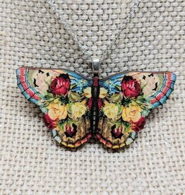 Butterfly Flower Pendant Necklace
