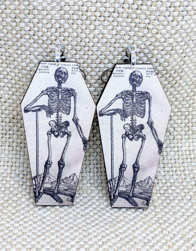 Coffin Skeleton Earrings