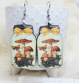 Fungus Earrings - Mushroom Jar Earrings
