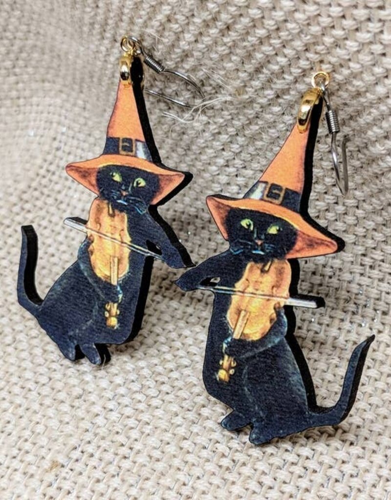 Halloween Black Cat Earrings