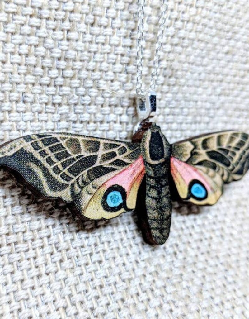 Pink Moth Necklace