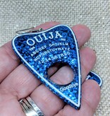 Planchette Ouija Earrings - Blue Glitter