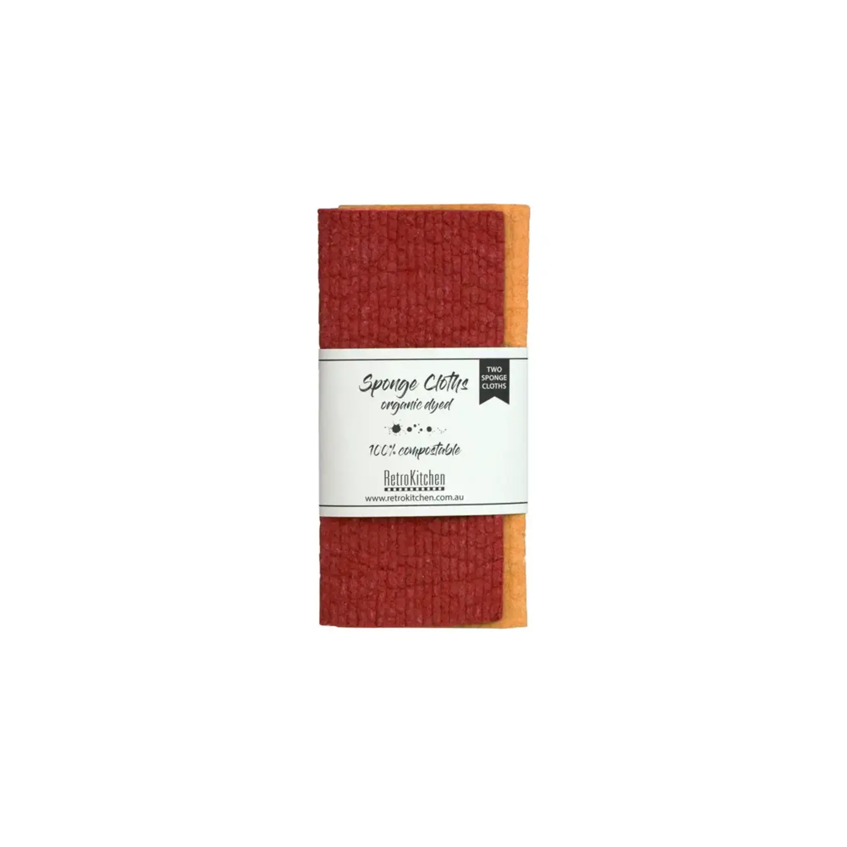 Retro Kitchen Sponge Cloths Organic Dyed Autumn Tones