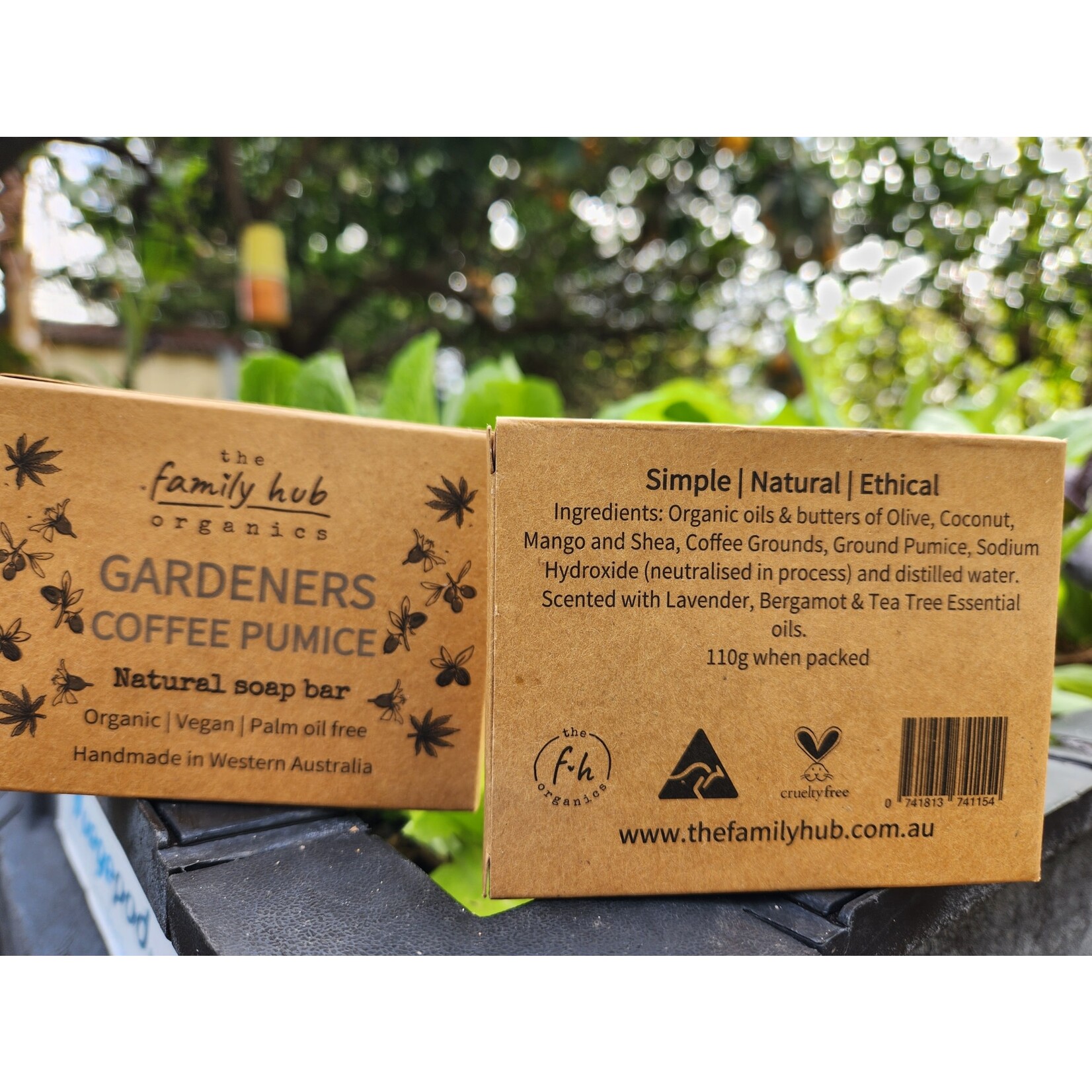 The Family Hub Organics Gardeners Pumice Soap Bar 110g