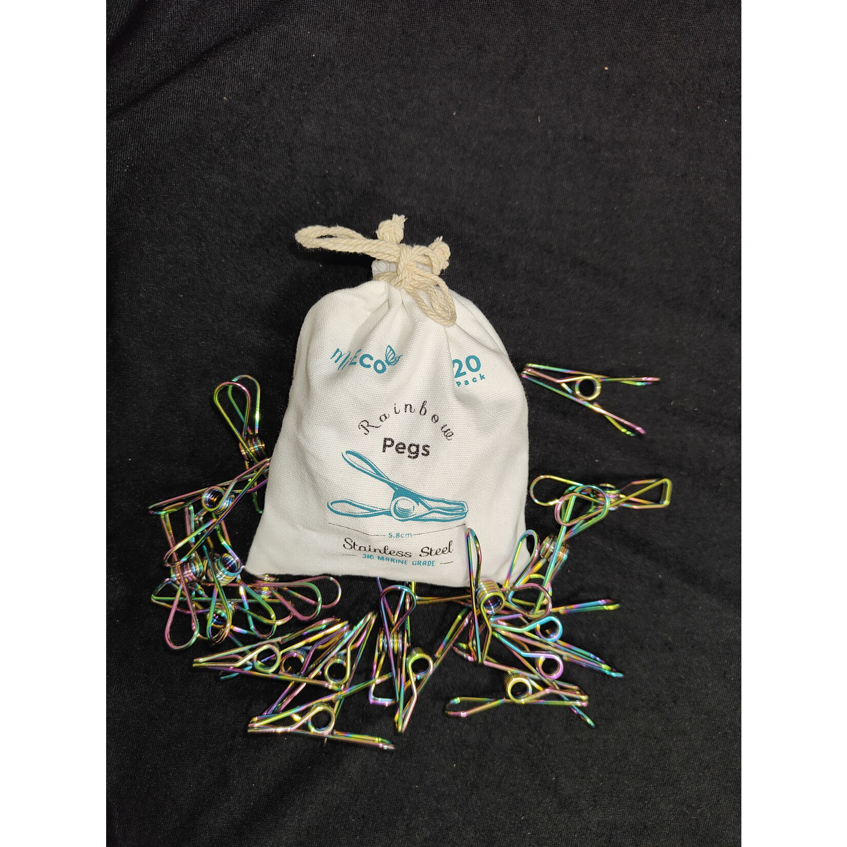 Mieco Mieco pegs 20pk - Stainless Steel rainbow small