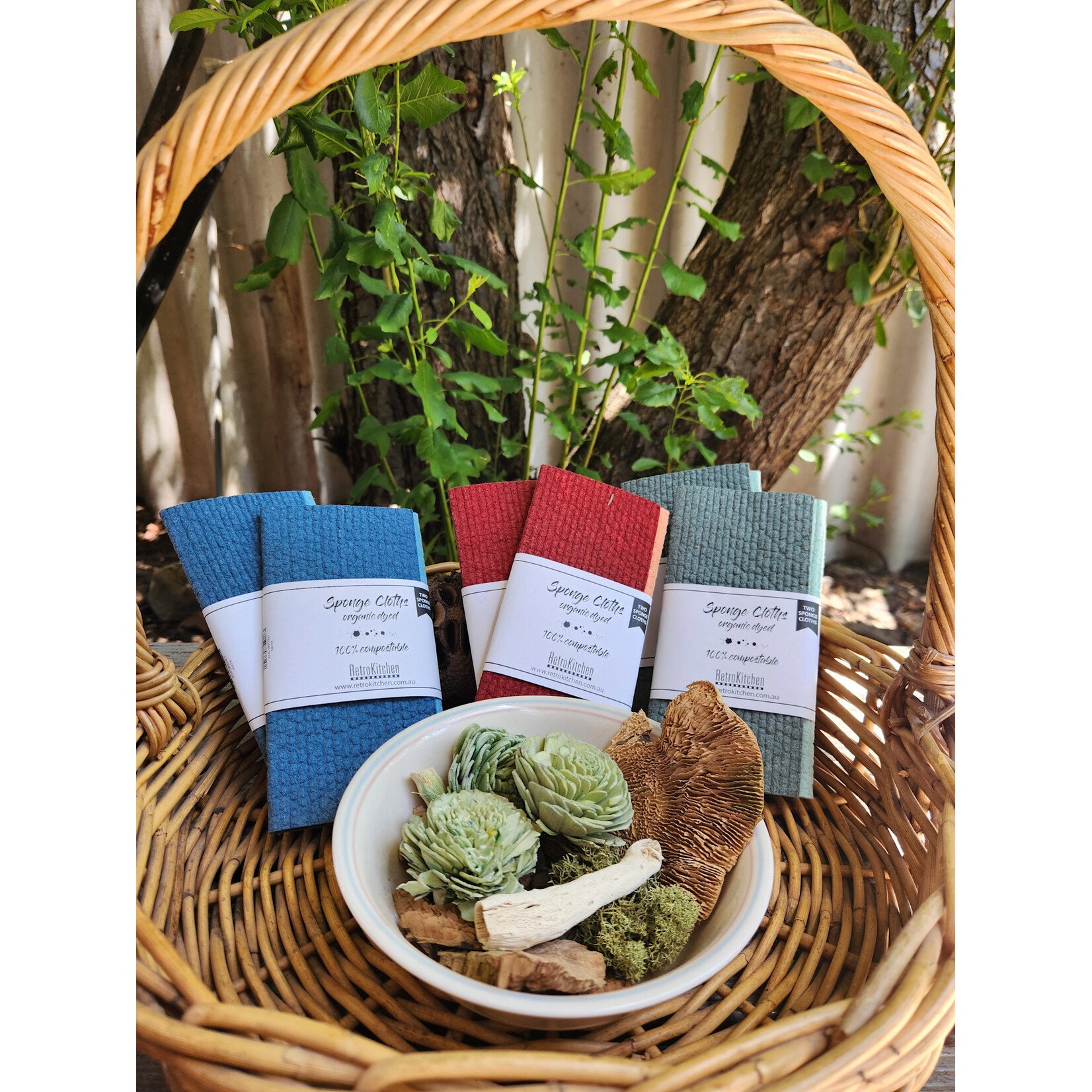 Retro Kitchen Retro Kitchen Organic Dyed Sponge Cloth