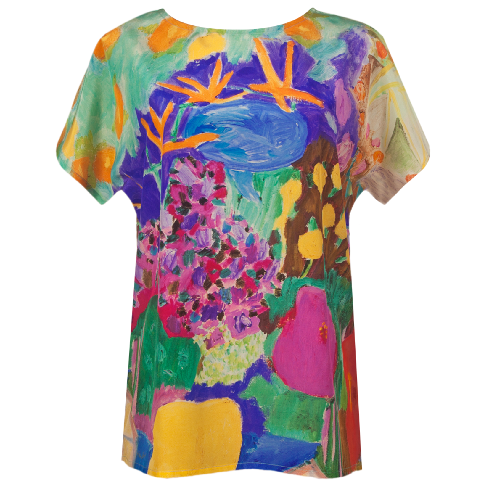 Clothing 'Hibiscus oranges' Art top silk