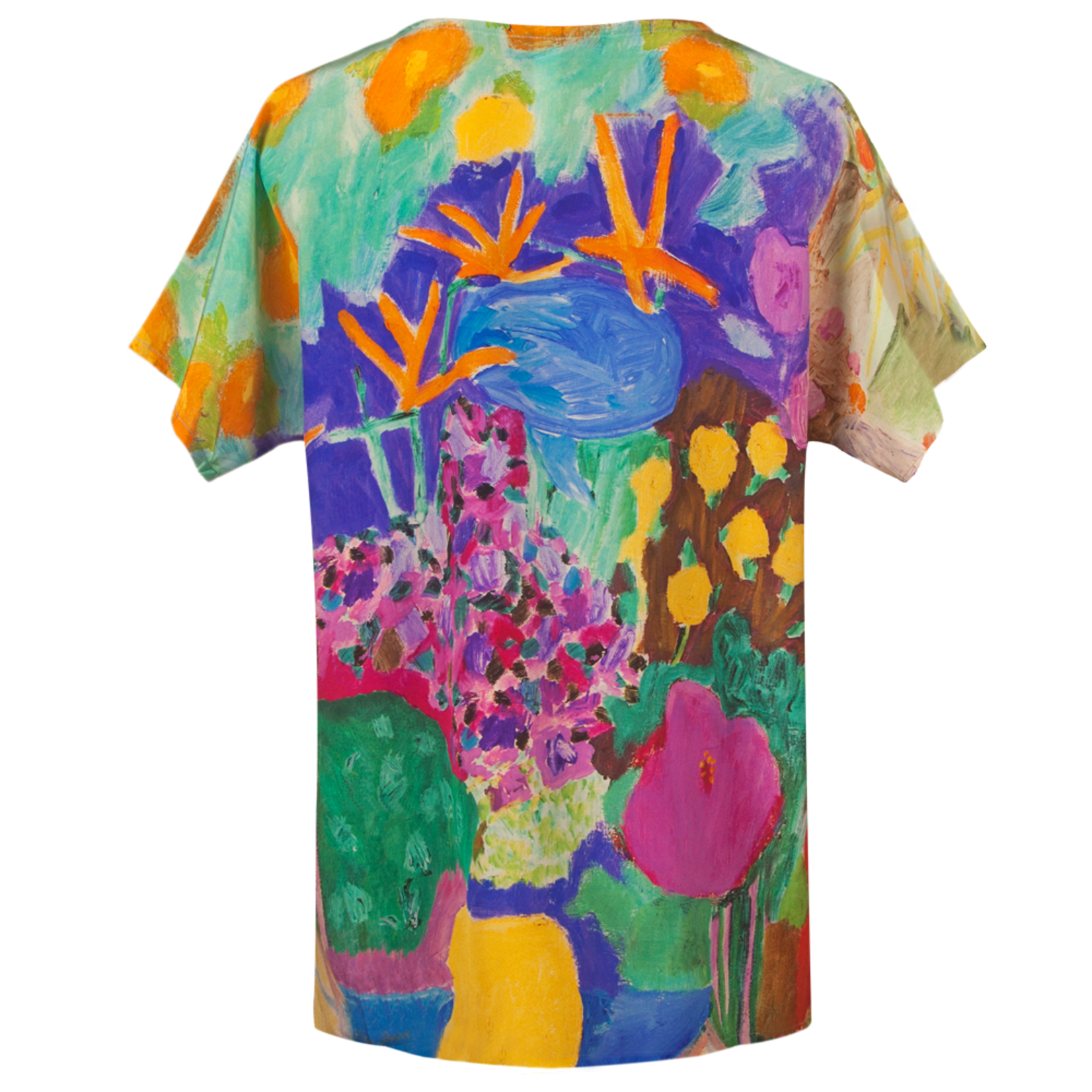 Clothing 'Hibiscus oranges' Art top silk